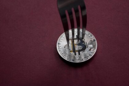 Representação gráfica da blockchain do Bitcoin com foco na proposta BIP 110.