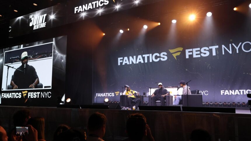 Logotipo da Fanatics com elementos de mercado financeiro