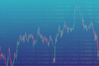Ilustração de trading de perpetual swaps no mercado de criptomoedas.