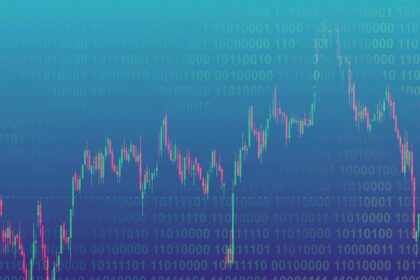 Ilustração de trading de perpetual swaps no mercado de criptomoedas.