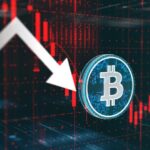 Gráfico de mercado mostrando a queda do Bitcoin