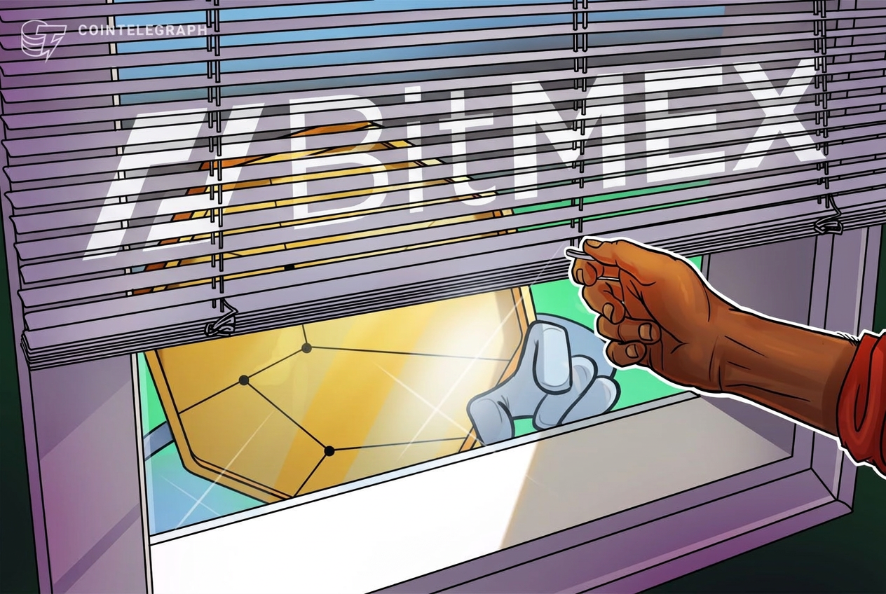 Logotipo da BitMEX em fundo escuro