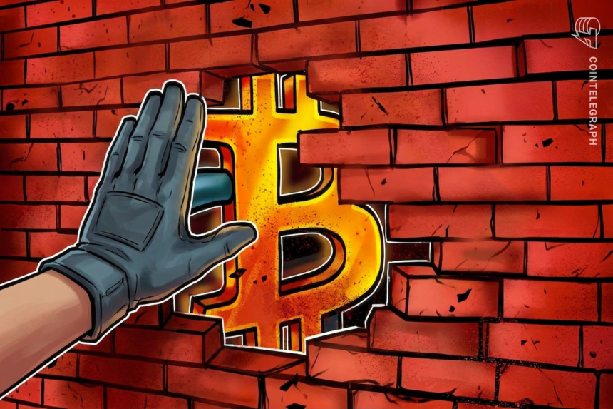 Gráfico do preço do Bitcoin mostrando resistência em $65K