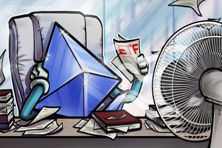 Gráfico de desempenho dos ETFs de Ethereum e Bitcoin