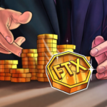 Logotipo da FTX com fundo colorido representando a falência da exchange.