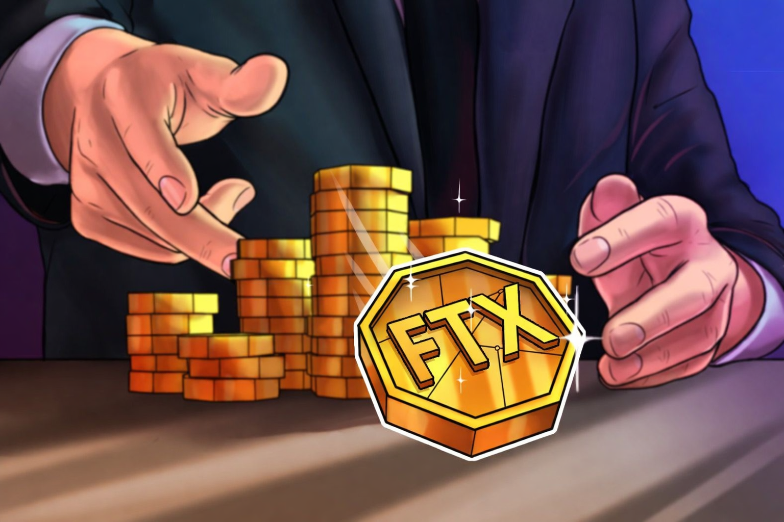 Logotipo da FTX com fundo colorido representando a falência da exchange.
