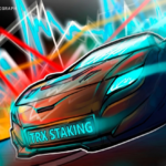 Logotipo da Anchorage Digital e Tron com representação de staking