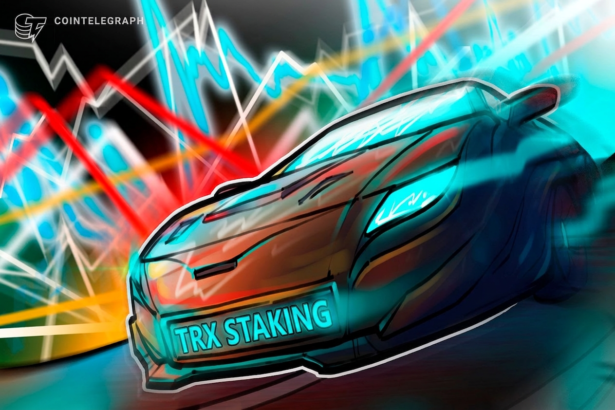 Logotipo da Anchorage Digital e Tron com representação de staking