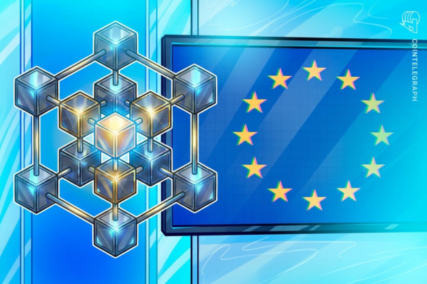 Representação gráfica da rede cooperativa de blockchain RL1 na Europa.