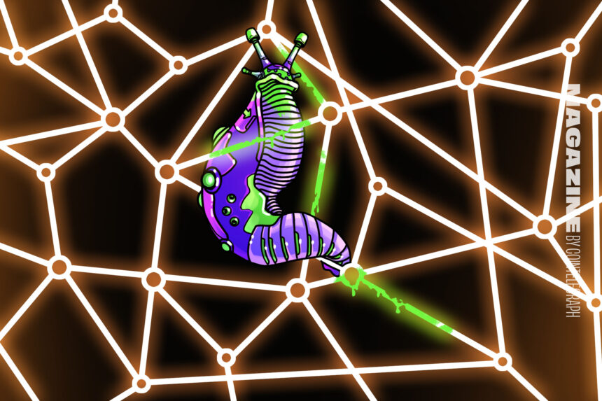 Ilustração de segurança em blockchain com elementos de IA