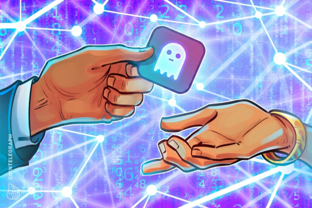 Logotipo da Aave com fundo digital representando ativos tokenizados
