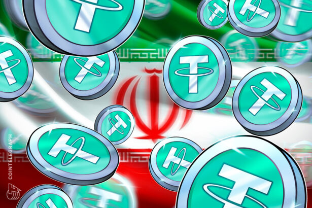 Ilustração de criptomoedas e tensões geopolíticas no Oriente Médio