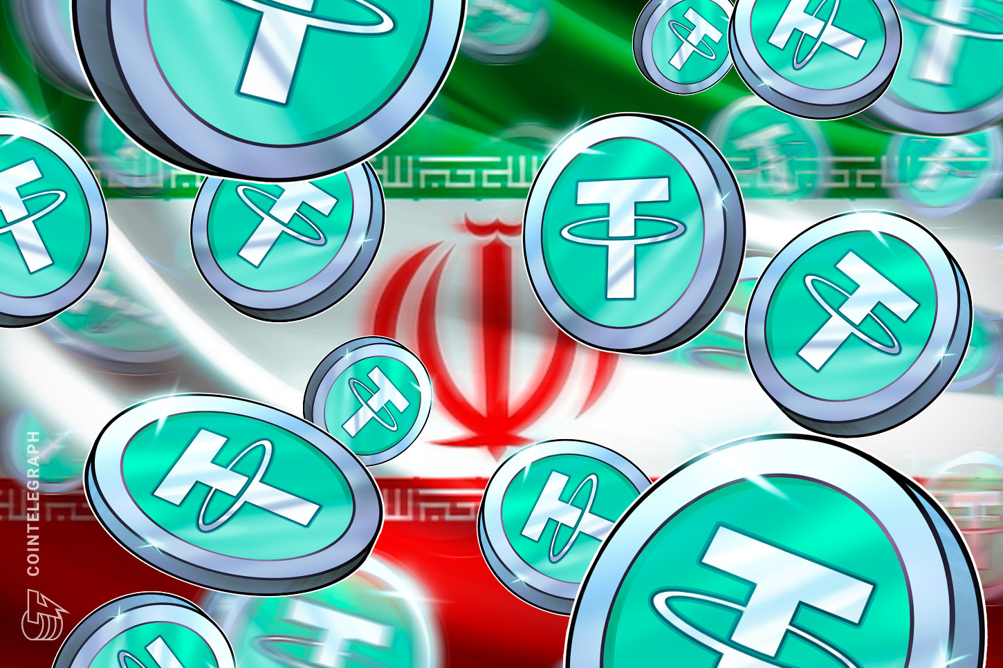 Ilustração de criptomoedas e tensões geopolíticas no Oriente Médio
