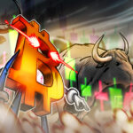 Gráfico de valorização do Bitcoin em alta