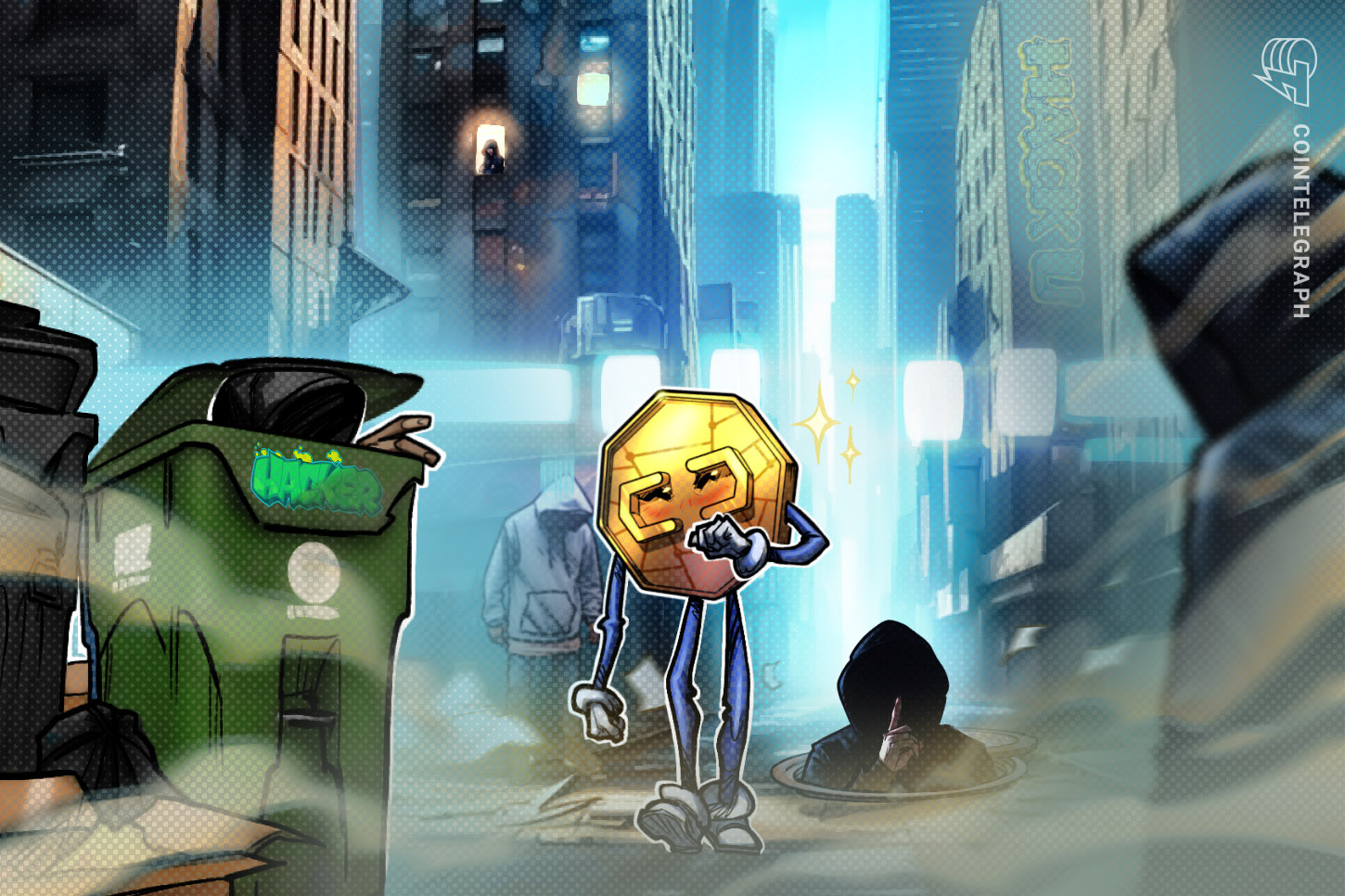 Ilustração representando perdas em criptomoedas devido a hacks