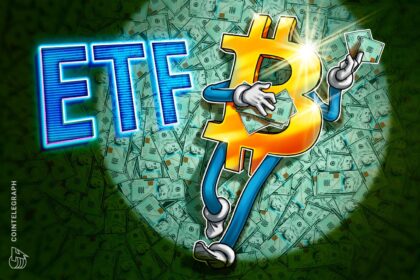 Gráfico mostrando influxos de ETFs de Bitcoin e Ether em agosto de 2026