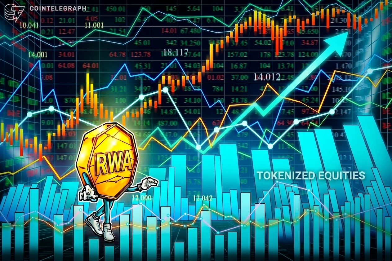 Gráfico mostrando o aumento no volume de transferências de ações tokenizadas