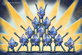 Logotipo da Ethereum com fundo tecnológico