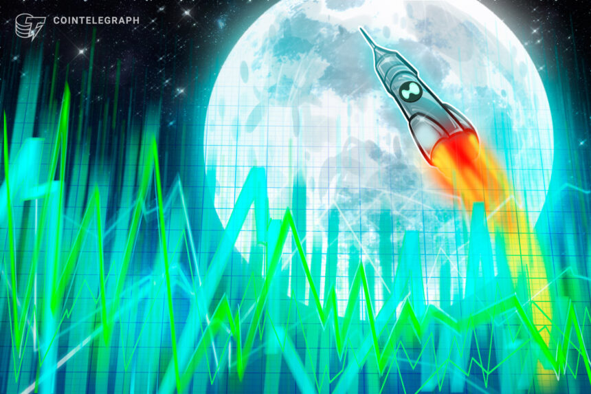 Gráfico de preço do token HYPE com destaque para a alta recente