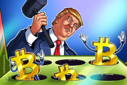 Logotipo da Trump Media e representação de Bitcoin