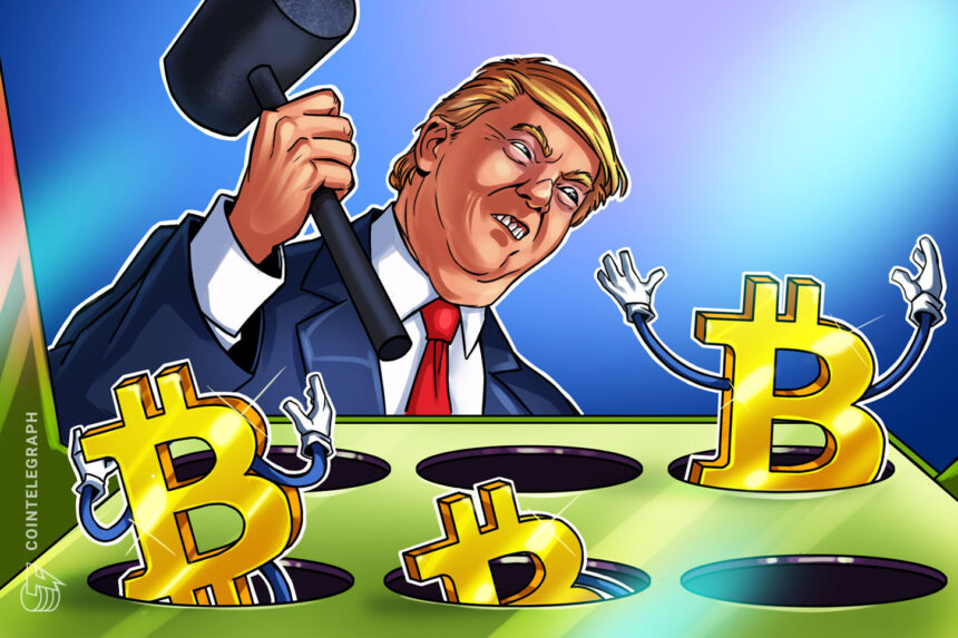 Logotipo da Trump Media e representação de Bitcoin