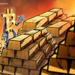 Gráfico do preço do Bitcoin e do ouro em alta