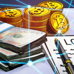 Logo da PowerCompute com gráficos de Bitcoin ao fundo