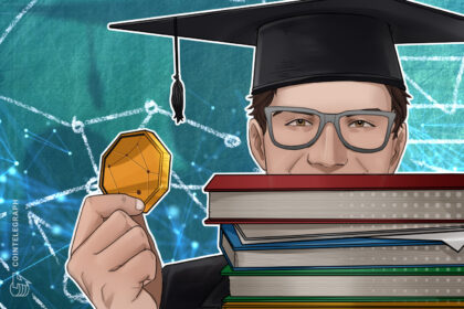 Logotipo da Dartmouth College com gráficos de queda de criptomoedas ao fundo
