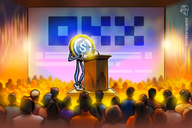 Logotipo da Circle com fundo de criptomoedas