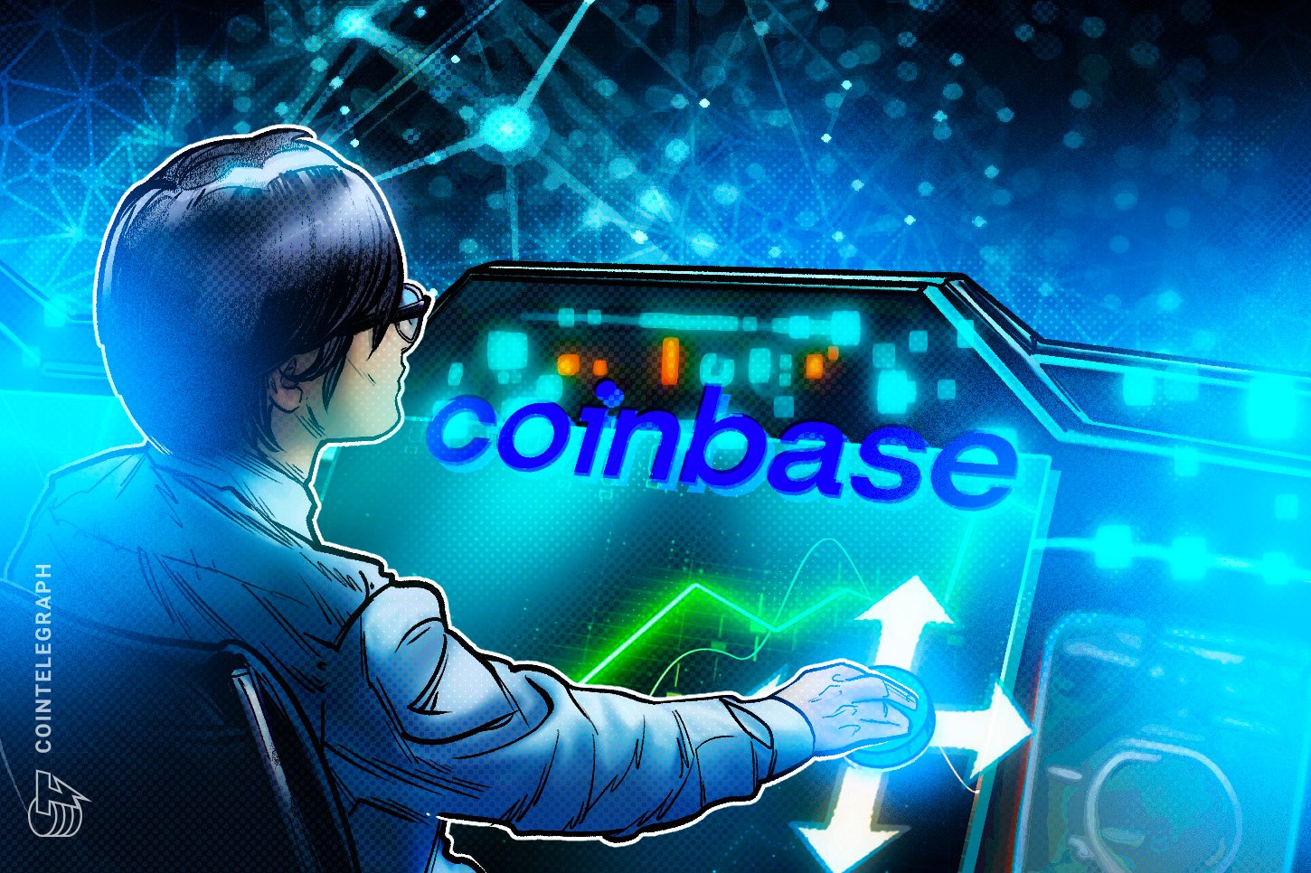 Logotipo da Coinbase com fundo azul