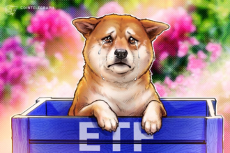 Logotipo do Dogecoin com fundo colorido