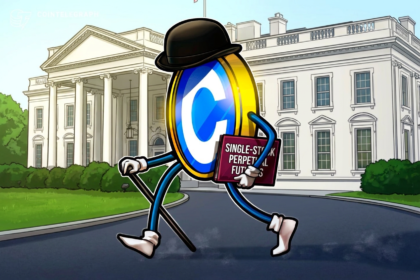 Logotipo da Coinbase com fundo de gráficos financeiros