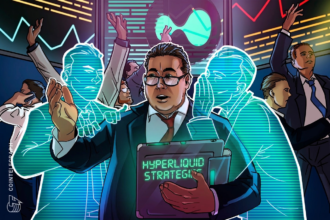 Logotipo da Hyperliquid Strategies com fundo financeiro