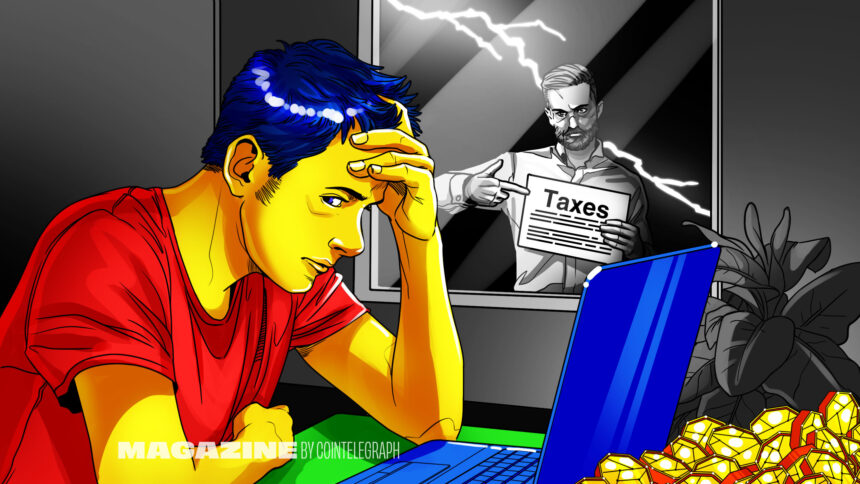 Investidor preocupado com questões fiscais relacionadas a criptomoedas
