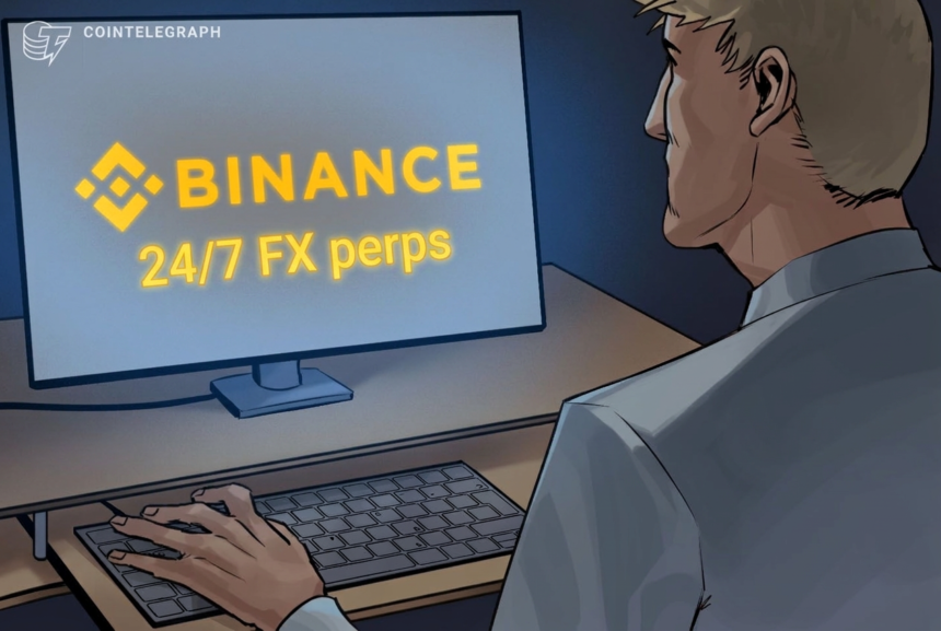 Logotipo da Binance com fundo dinâmico representando o mercado financeiro