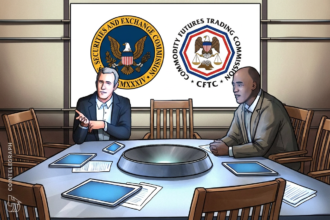 Ilustração sobre regulação de criptomoedas e agências financeiras nos EUA