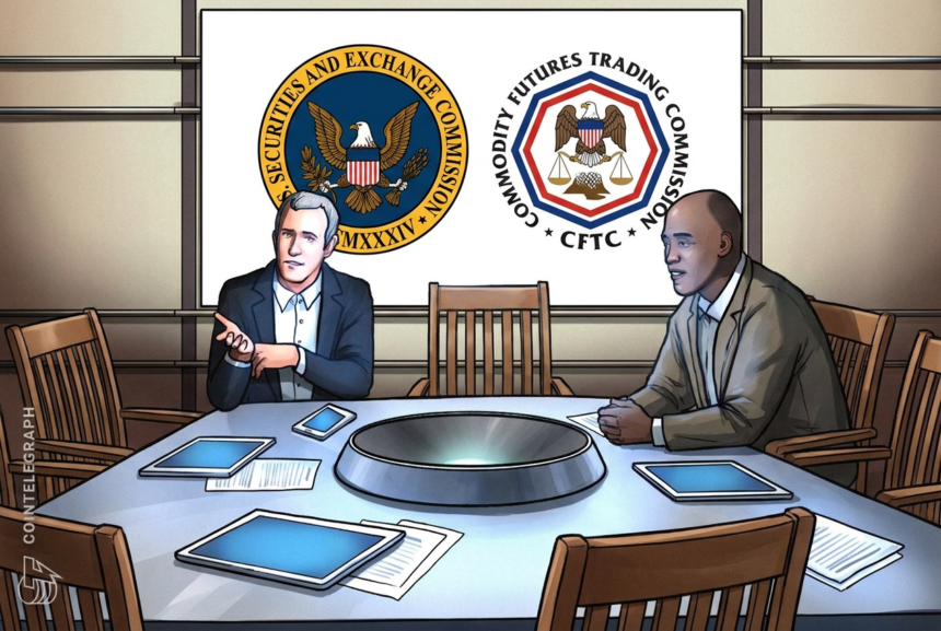 Ilustração sobre regulação de criptomoedas e agências financeiras nos EUA