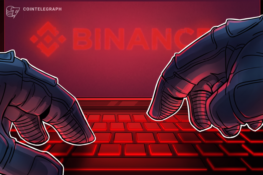 Logo da Binance com fundo tecnológico