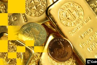 Representação do ouro e Bitcoin juntos em um portfólio de investimentos.