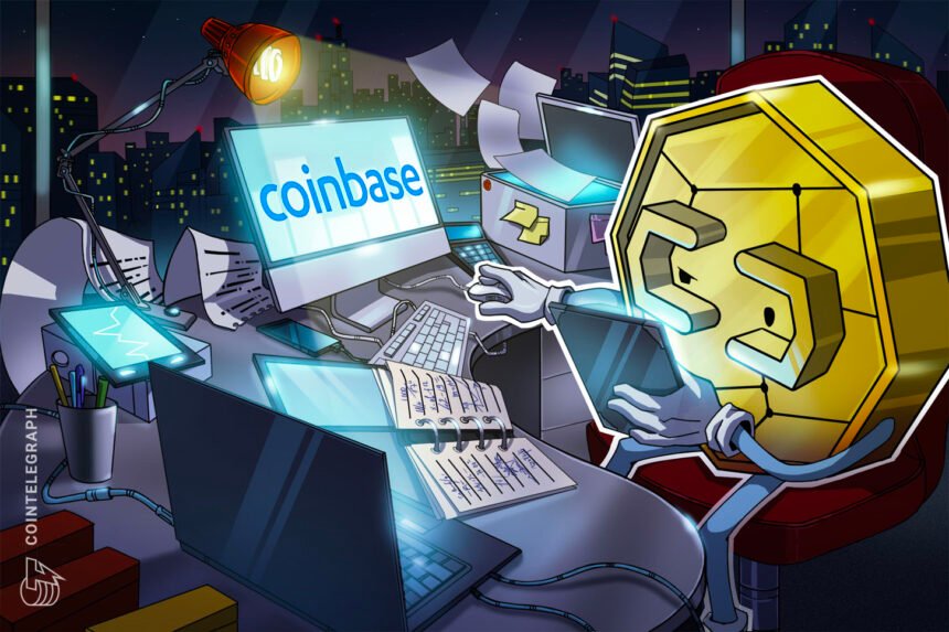 Logotipo da Coinbase em destaque