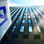Logotipo do Deutsche Bank com fundo digital