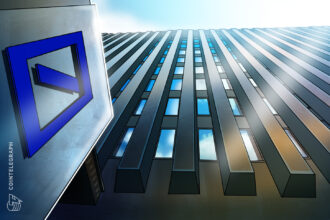 Logotipo do Deutsche Bank com fundo digital