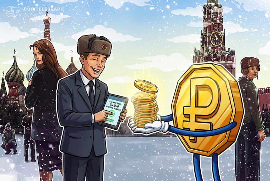 Funcionários do Ministério das Finanças da Rússia recebem salários em rublos digitais.